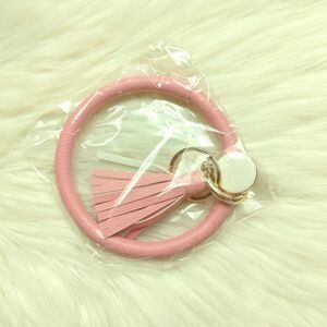 Wristlet bangle keychain bracelet tassel keyring